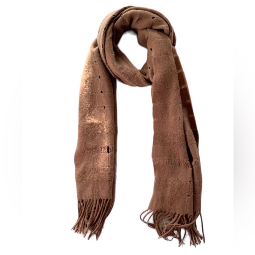 New 100% virgin wool big scarf/throw camel women by Veni Vidi vici made in Italy
